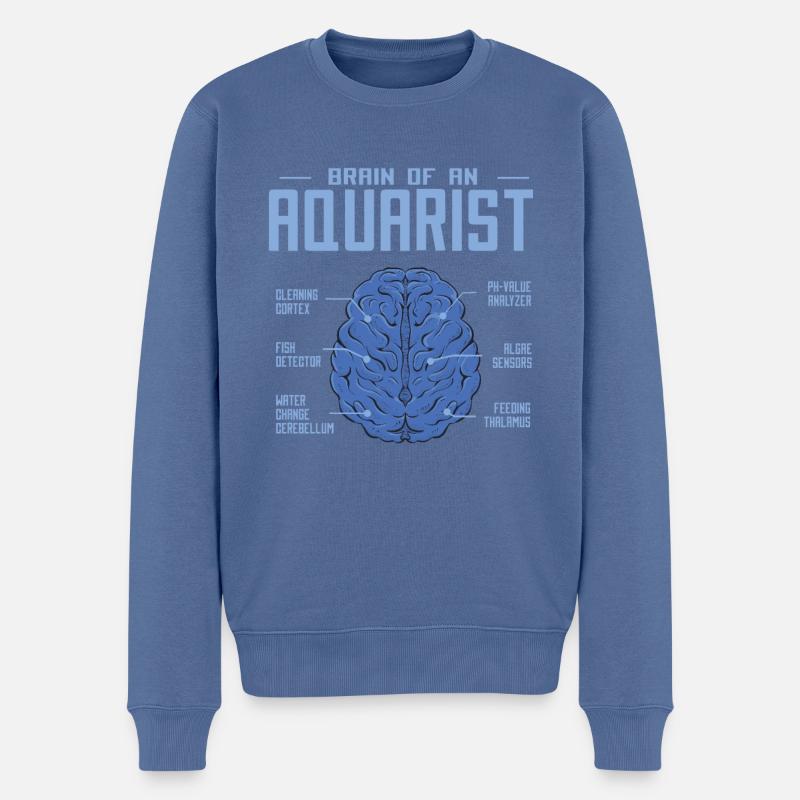 Aquarium - Männer Premium Bio Pullover - Taubenblau