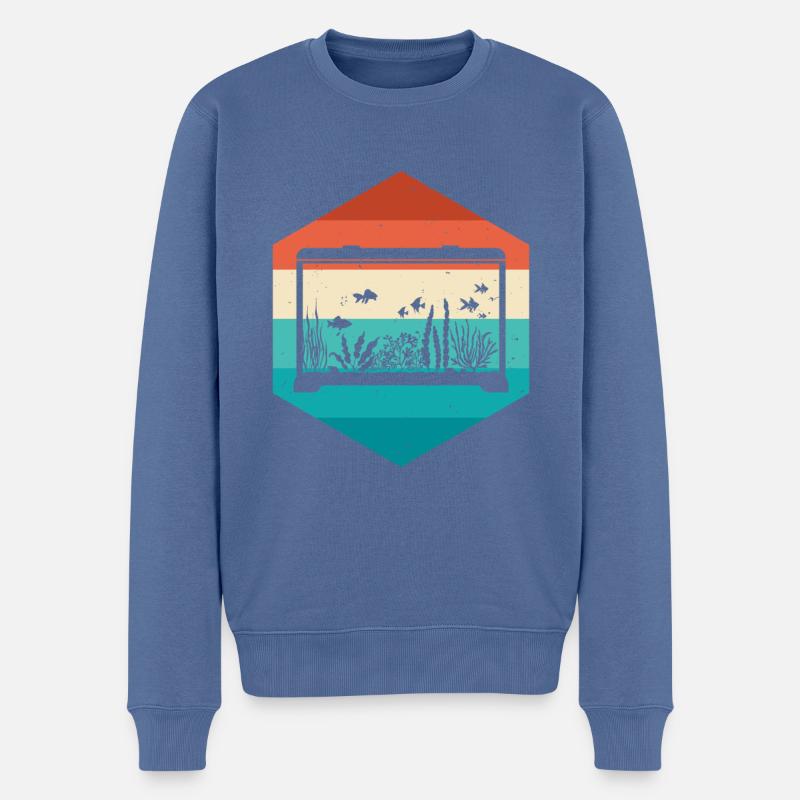 Aquarium - Männer Premium Bio Pullover - Taubenblau