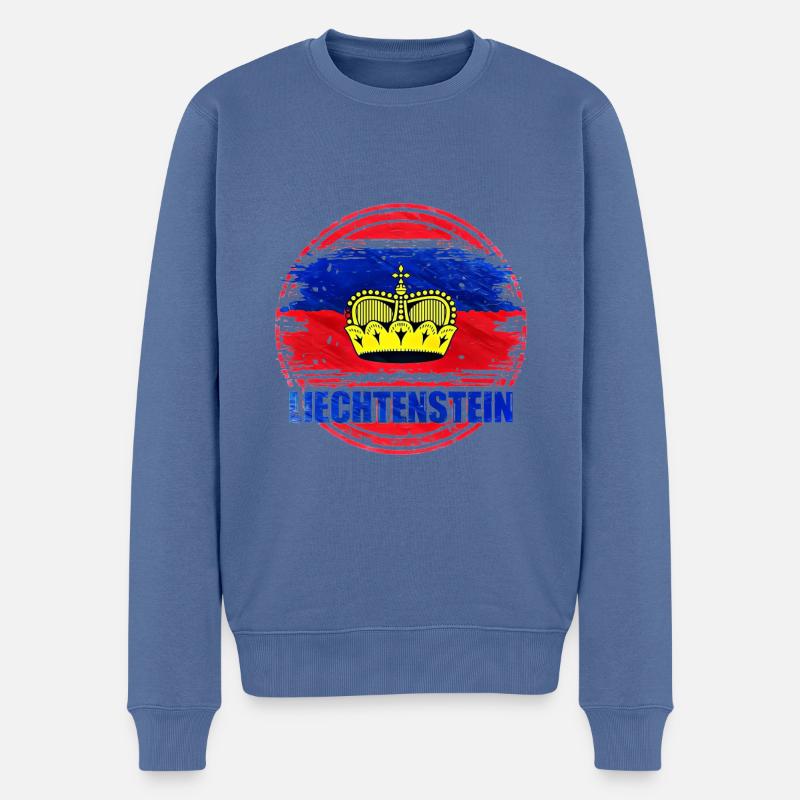 Liechtenstein - Männer Premium Bio Pullover - Taubenblau
