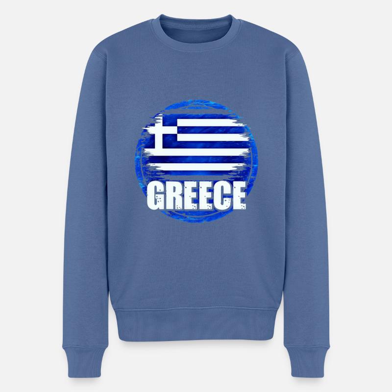 Grèce - Pull Premium bio Homme - bleu pigeon