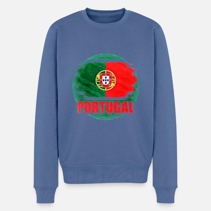 Portugal - Männer Premium Bio Pullover - Taubenblau