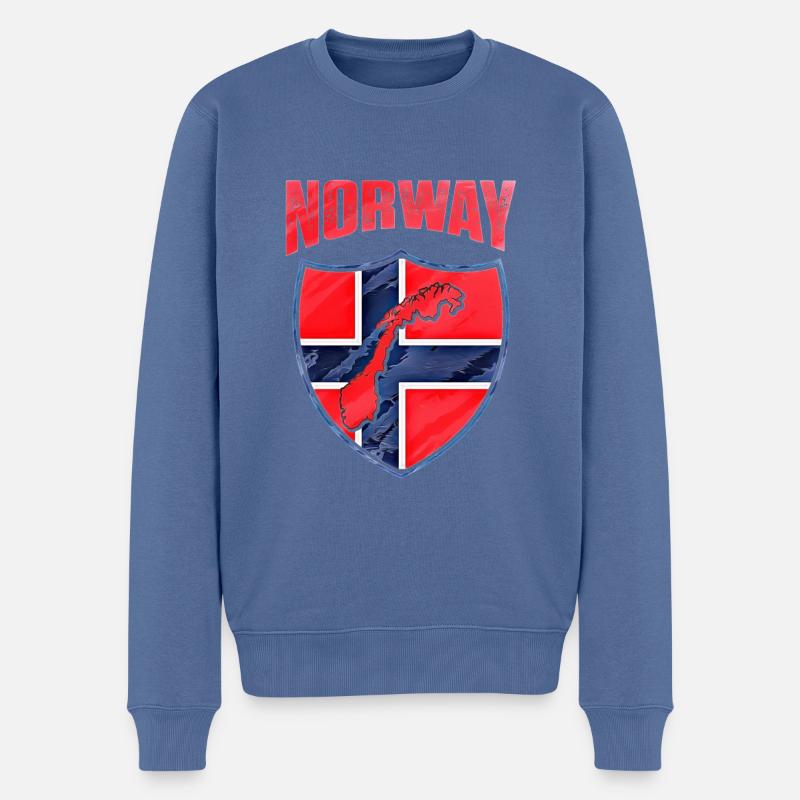 Norwegen - Männer Premium Bio Pullover - Taubenblau