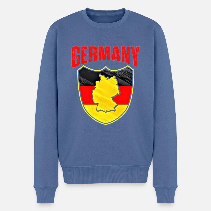 Deutschland - Männer Premium Bio Pullover - Taubenblau