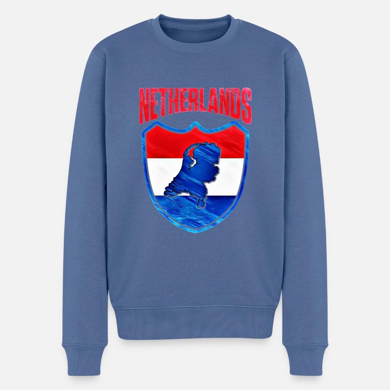 Pays-Bas - Pull Premium bio Homme - bleu pigeon