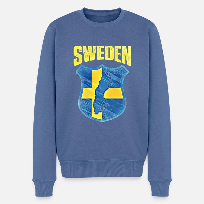 Schweden - Männer Premium Bio Pullover - Taubenblau