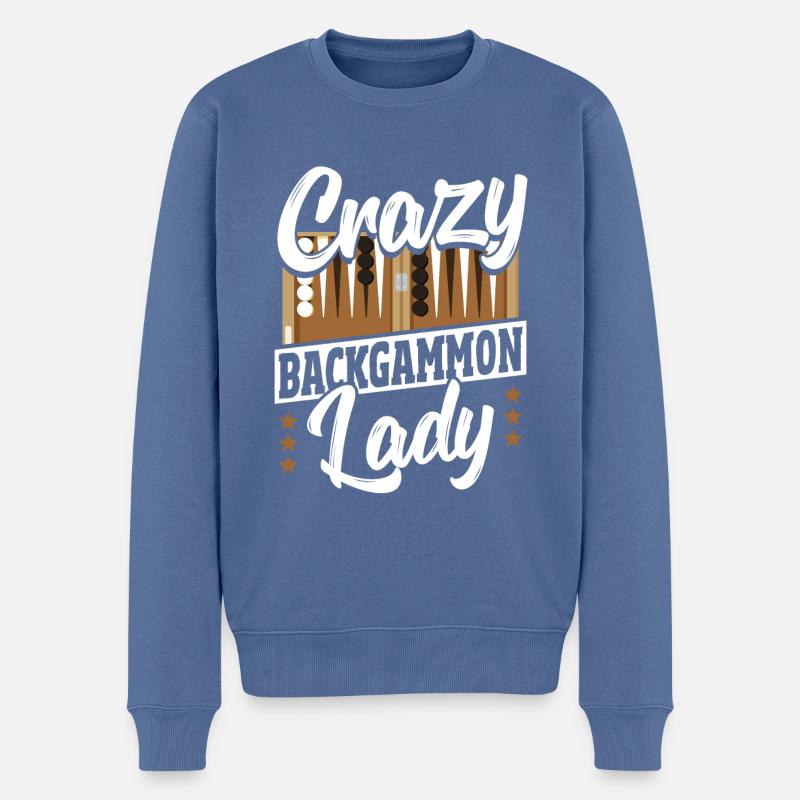 Backgammon - Pull Premium bio Homme - bleu pigeon