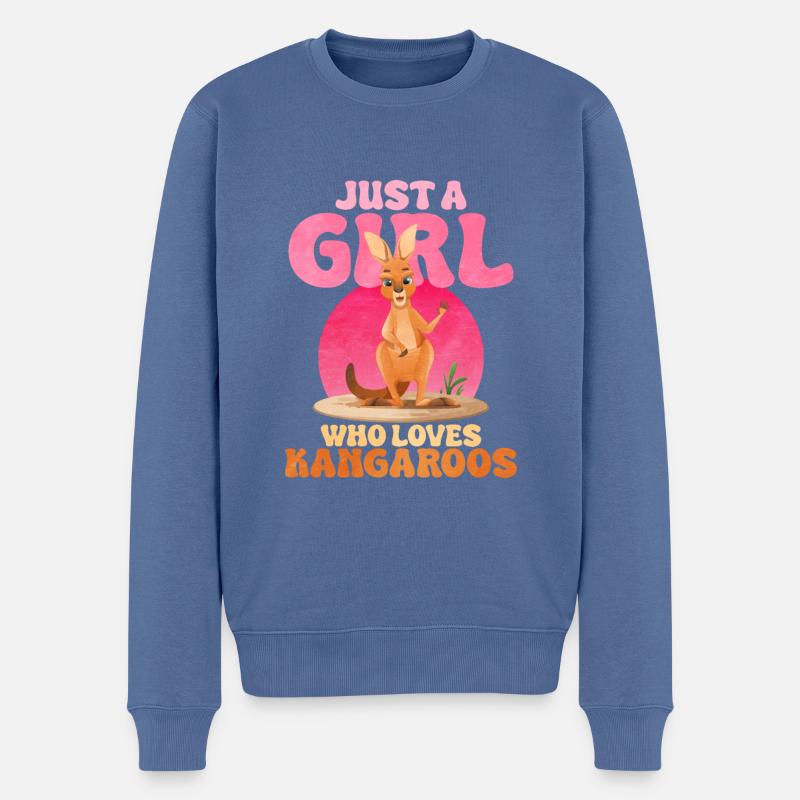 känguru - Männer Premium Bio Pullover - Taubenblau