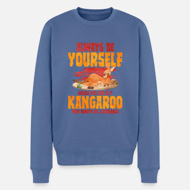 känguru - Männer Premium Bio Pullover - Taubenblau