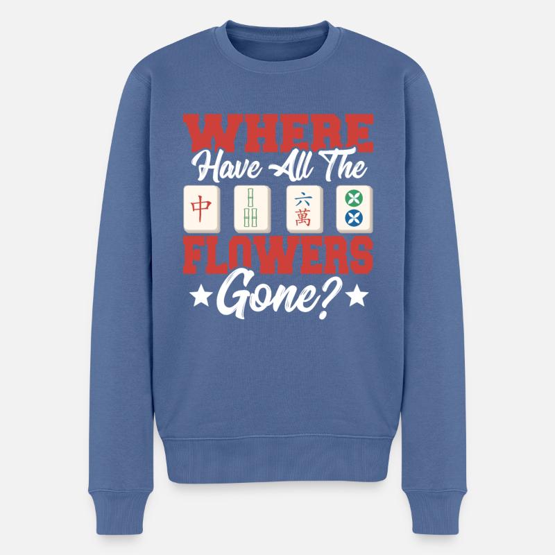 Geschenk für Mahjong Fans - Männer Premium Bio Pullover - Taubenblau