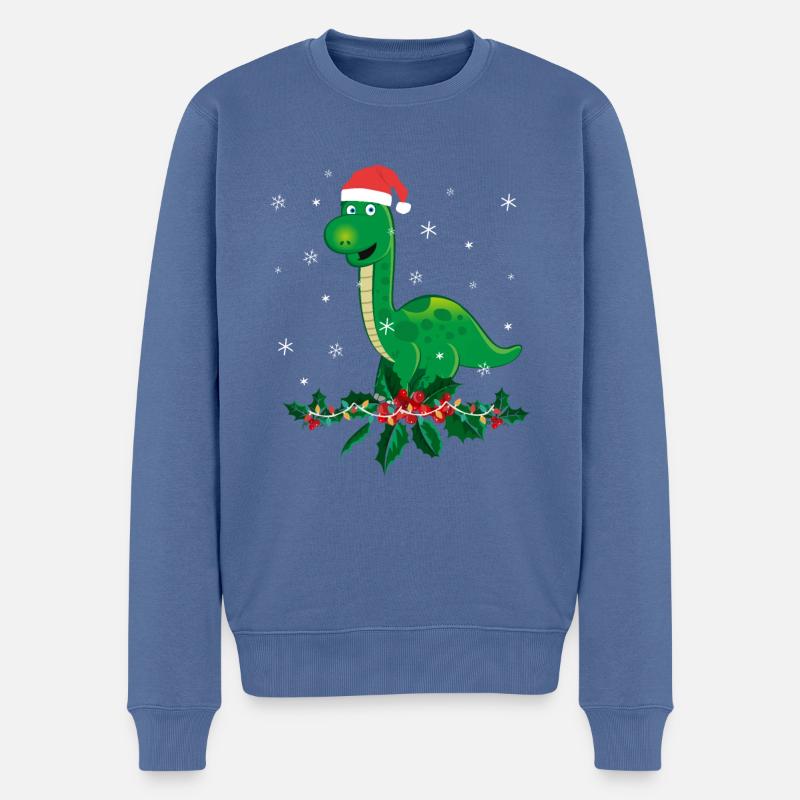 Brontosaure Dino cadeau - Pull Premium bio Homme - bleu pigeon