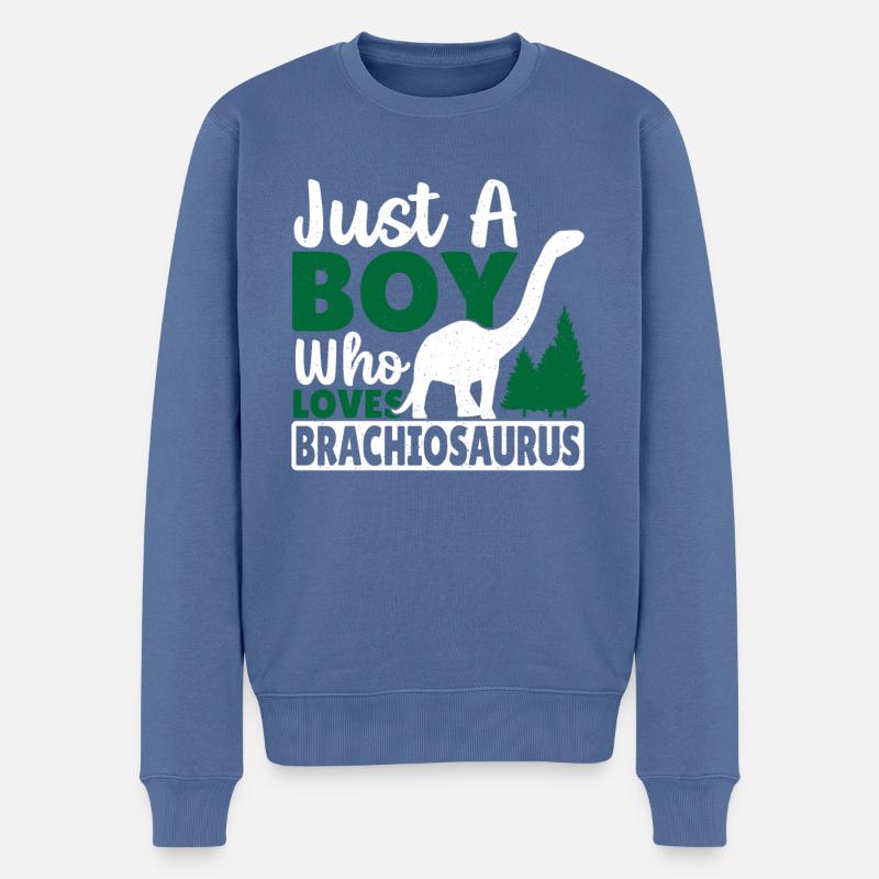 Brachiosaurus Dinosaurier Geschenk - Männer Premium Bio Pullover - Taubenblau