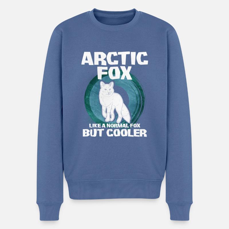 Cadeau mignon renard arctique - Pull Premium bio Homme - bleu pigeon