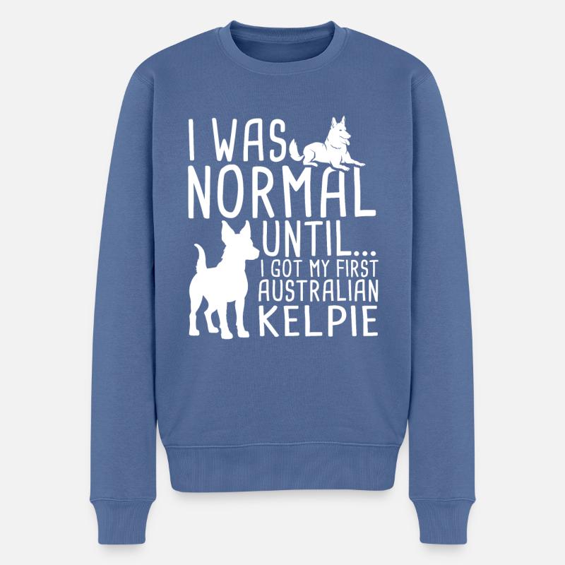 Cadeau de chien Kelpie - Pull Premium bio Homme - bleu pigeon