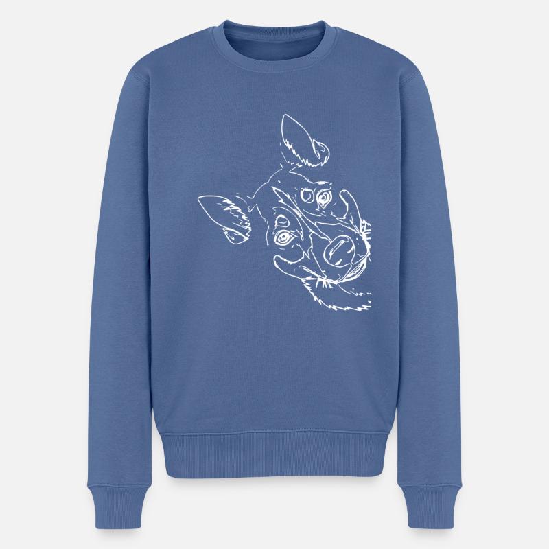 Kelpie-Hund-Geschenk - Männer Premium Bio Pullover - Taubenblau