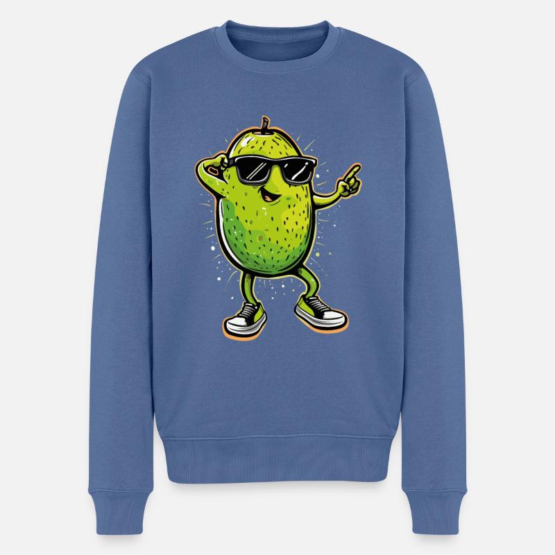 Kiwi Dabbing - Männer Premium Bio Pullover - Taubenblau
