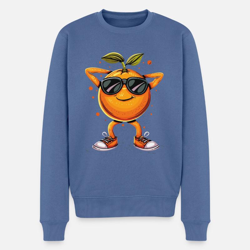 Mandarin - Pull Premium bio Homme - bleu pigeon