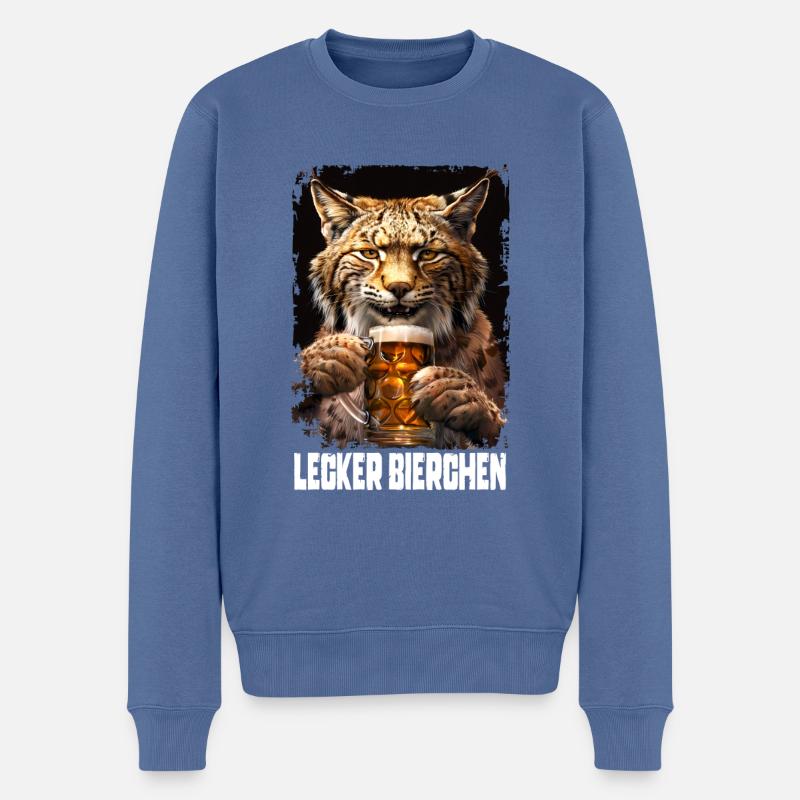 Délicieuse bière Bobcat - Pull Premium bio Homme - bleu pigeon