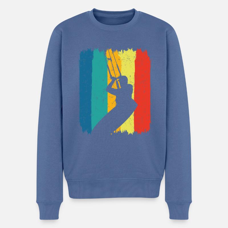 Kitesurf - Pull Premium bio Homme - bleu pigeon