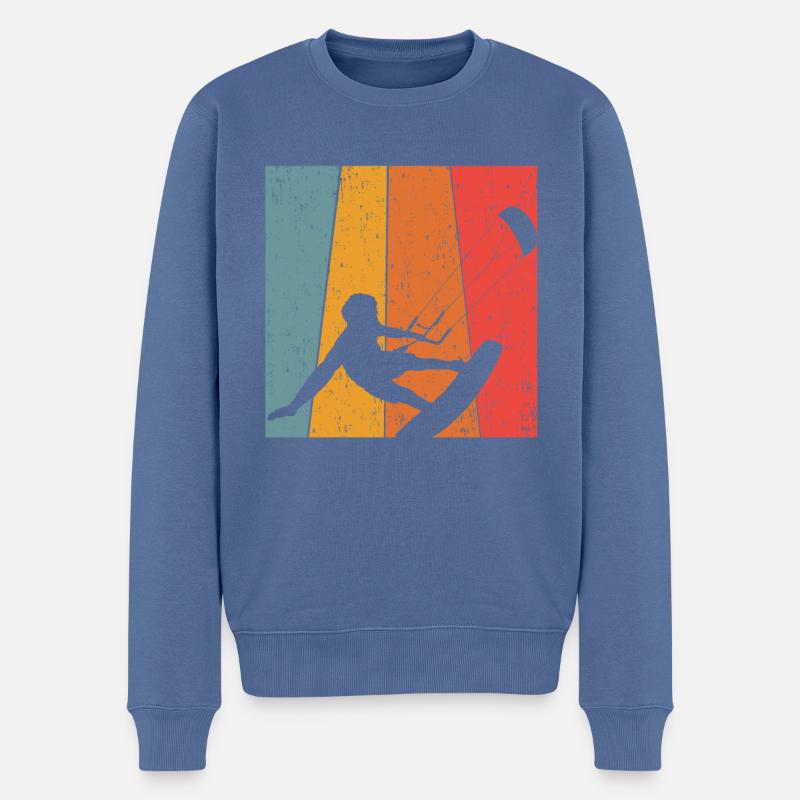 Kitesurfing - Männer Premium Bio Pullover - Taubenblau