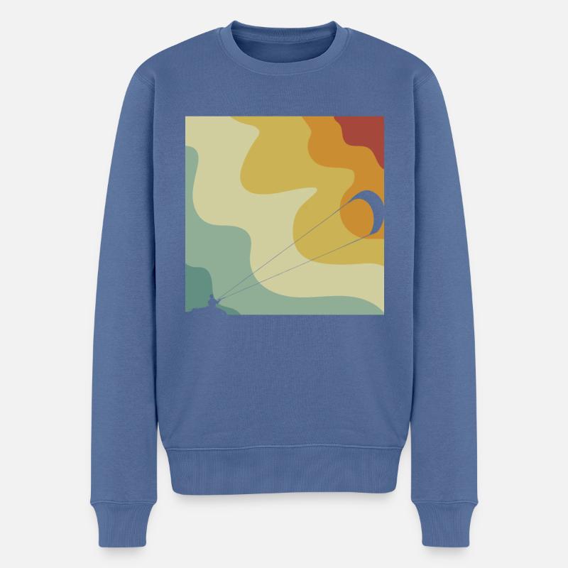 Kitesurfing - Männer Premium Bio Pullover - Taubenblau