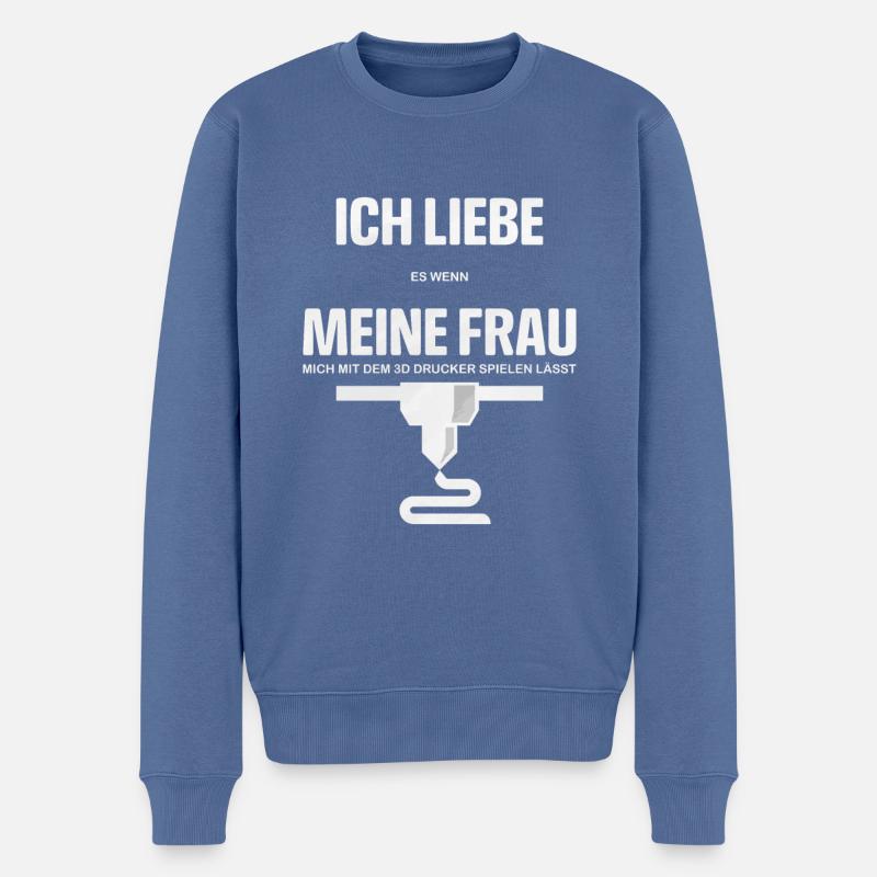 3d printing - Männer Premium Bio Pullover - Taubenblau