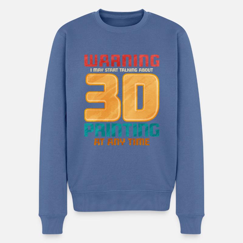 Impression 3D - Pull Premium bio Homme - bleu pigeon