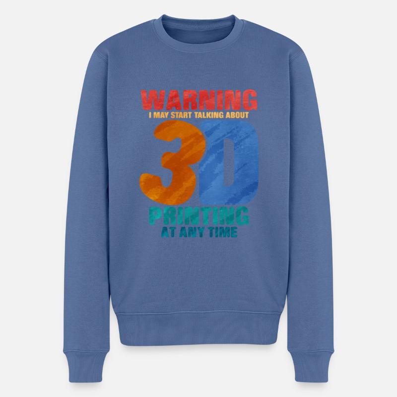 Impression 3D - Pull Premium bio Homme - bleu pigeon