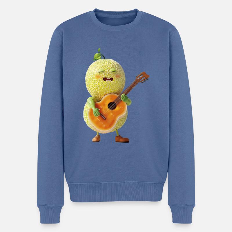 Guitare Honeydew Melon - Pull Premium bio Homme - bleu pigeon