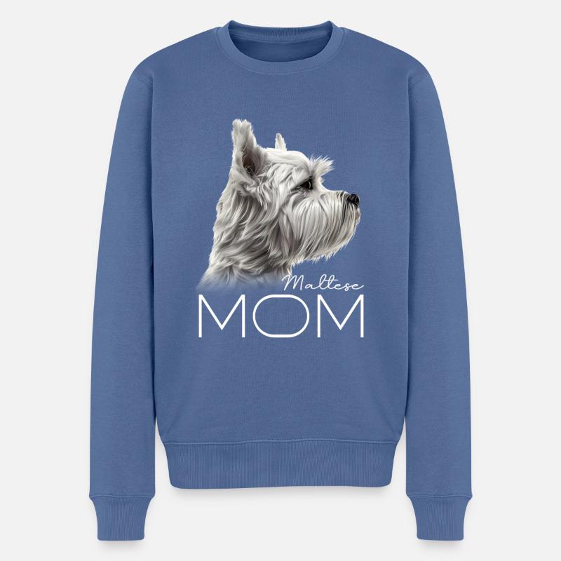 Maman maltaise - Pull Premium bio Homme - bleu pigeon