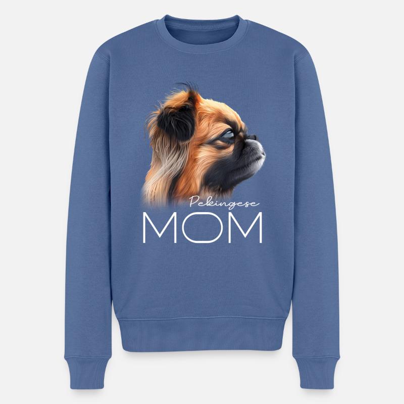 Maman pékinois - Pull Premium bio Homme - bleu pigeon
