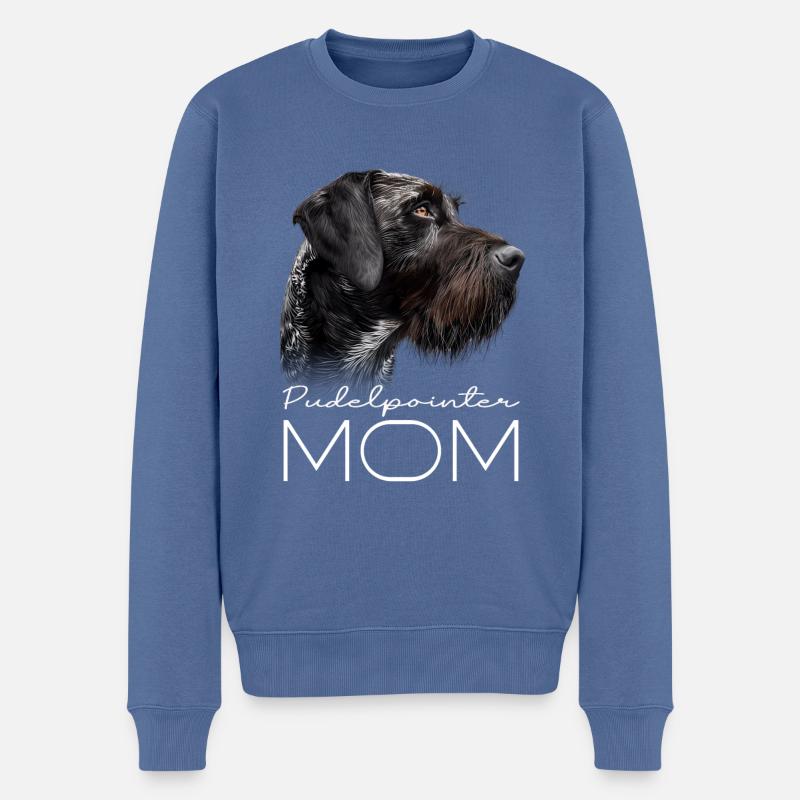 Pudelpointer Mama - Männer Premium Bio Pullover - Taubenblau