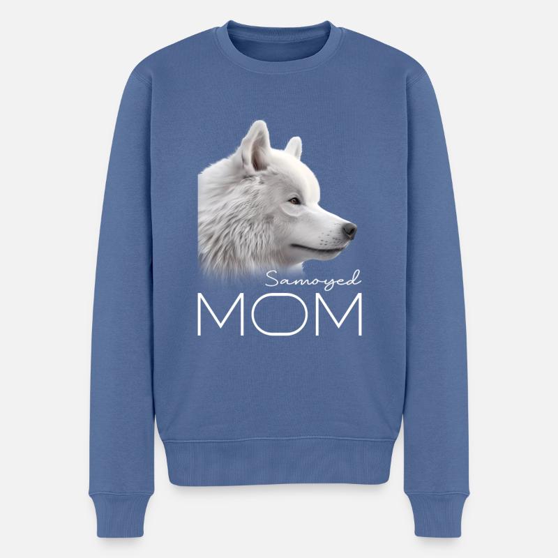 Maman Samoyède - Pull Premium bio Homme - bleu pigeon