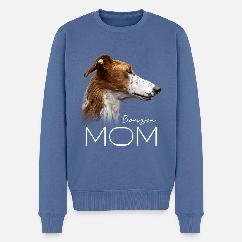Maman Barzoï - Pull Premium bio Homme - bleu pigeon