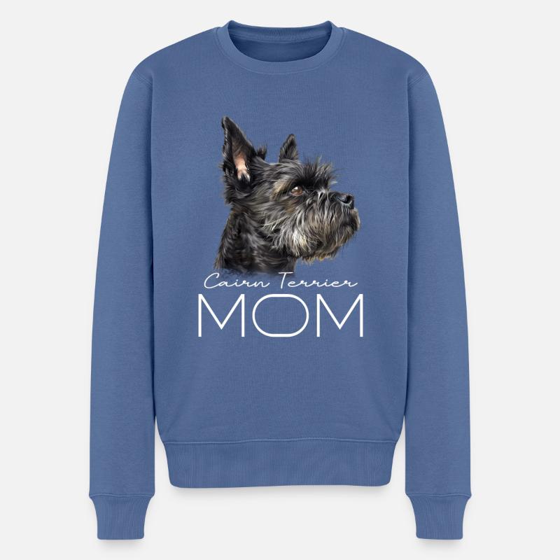 Maman Cairn Terrier - Pull Premium bio Homme - bleu pigeon
