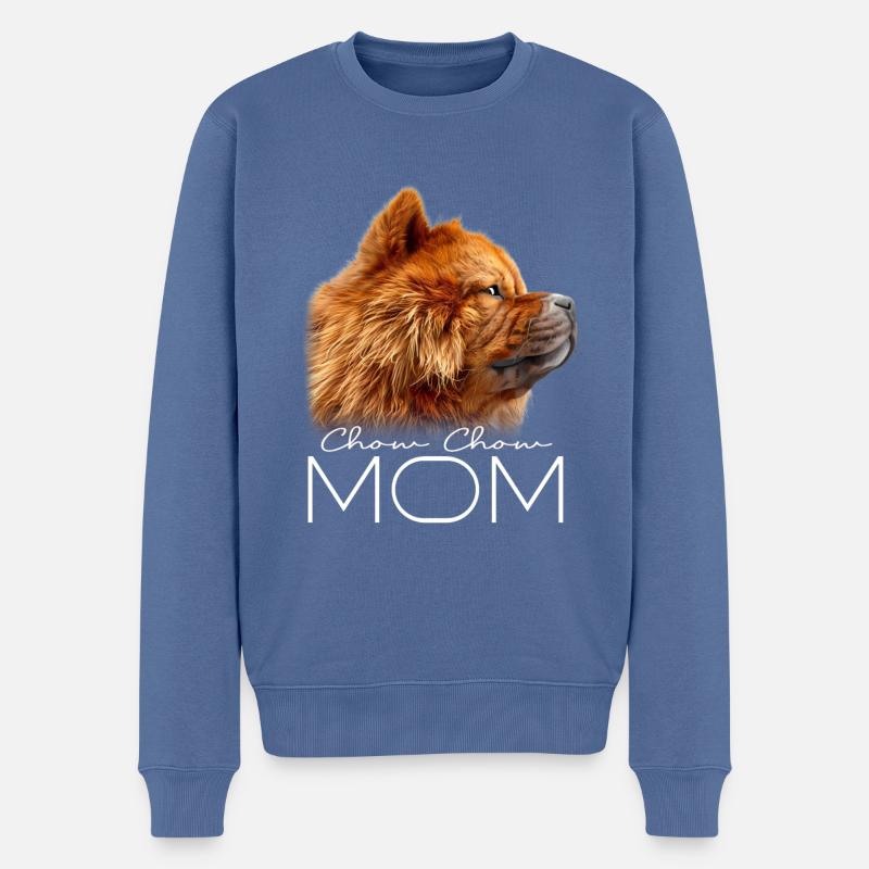 Chow Chow Mama - Männer Premium Bio Pullover - Taubenblau