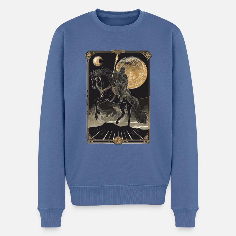 Der Streitwagen Tarot - Männer Premium Bio Pullover - Taubenblau
