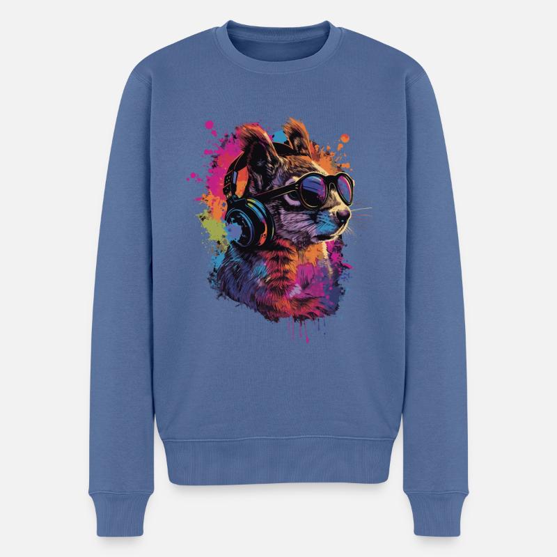 Eichhörnchen - Männer Premium Bio Pullover - Taubenblau