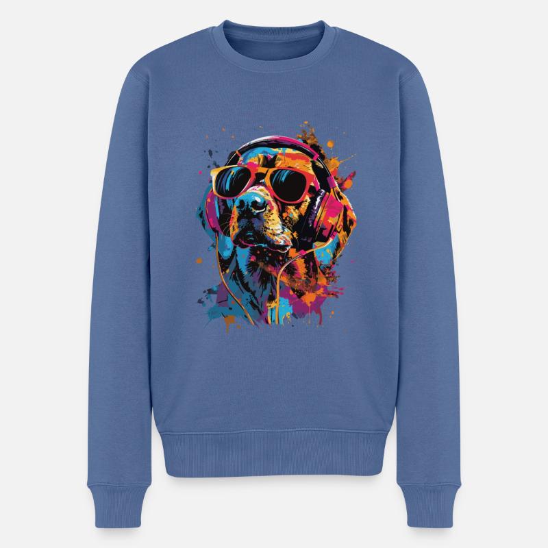 Beagle - Pull Premium bio Homme - bleu pigeon