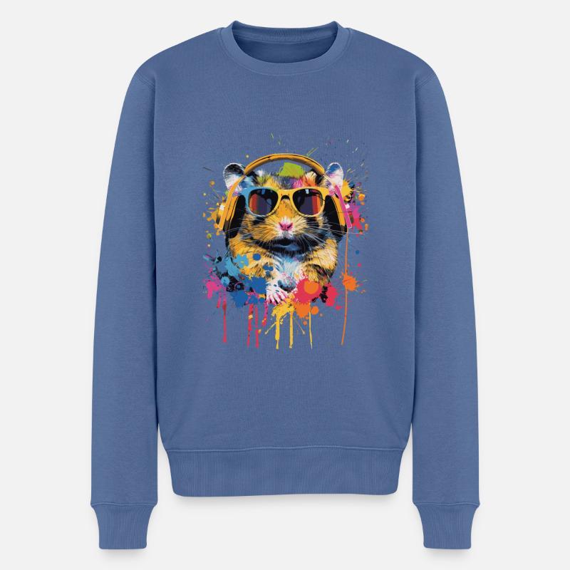 Hamster - Männer Premium Bio Pullover - Taubenblau