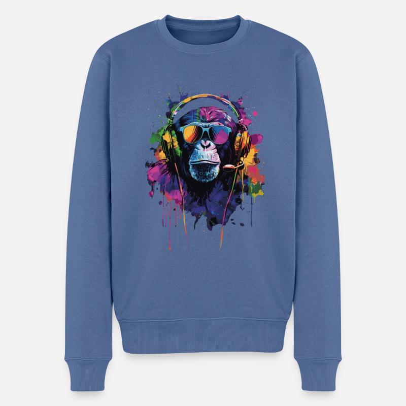 Affee - Männer Premium Bio Pullover - Taubenblau
