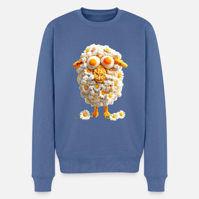 Riz frit de mouton - Pull Premium bio Homme - bleu pigeon