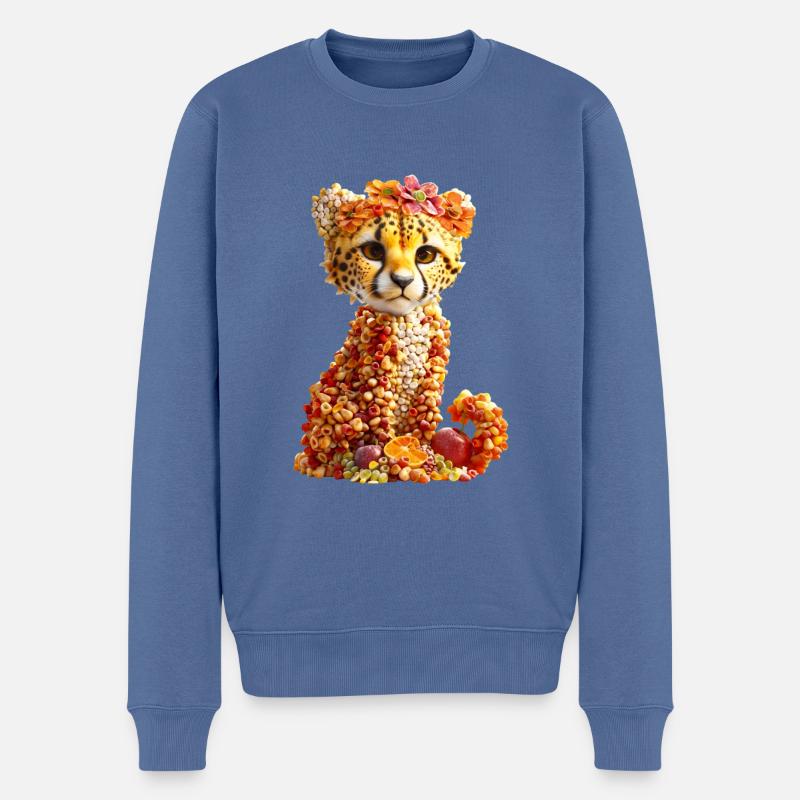 Gepard Müsli - Männer Premium Bio Pullover - Taubenblau