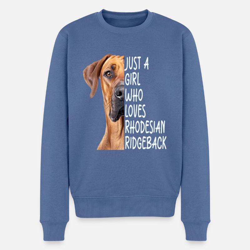 Cadeau rhodésien Ridgeback - Pull Premium bio Homme - bleu pigeon
