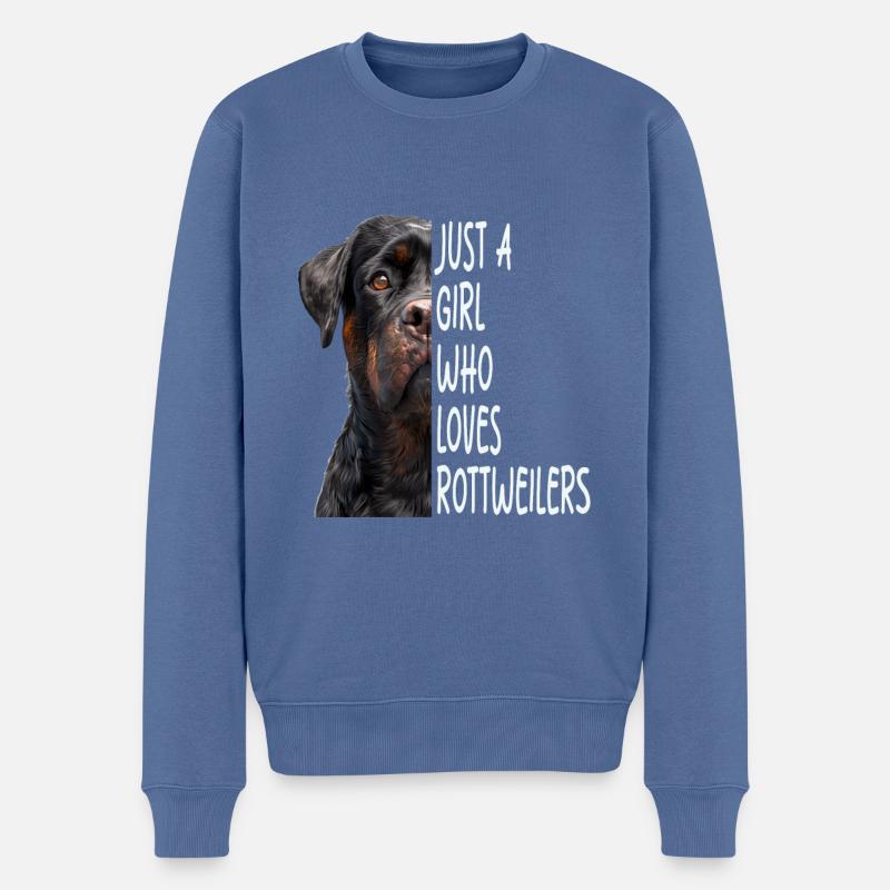 Rottweiler Girl Geschenk - Männer Premium Bio Pullover - Taubenblau