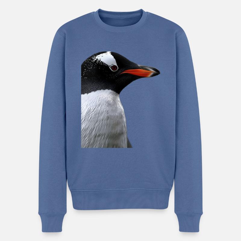 Pinguin - Männer Premium Bio Pullover - Taubenblau