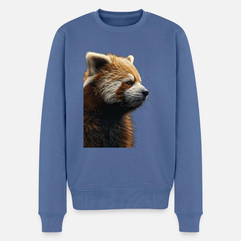 Roter Panda - Männer Premium Bio Pullover - Taubenblau