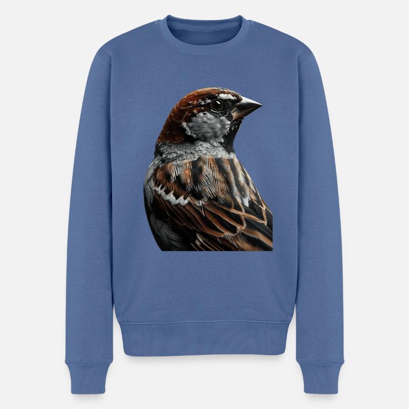 Spatz - Männer Premium Bio Pullover - Taubenblau