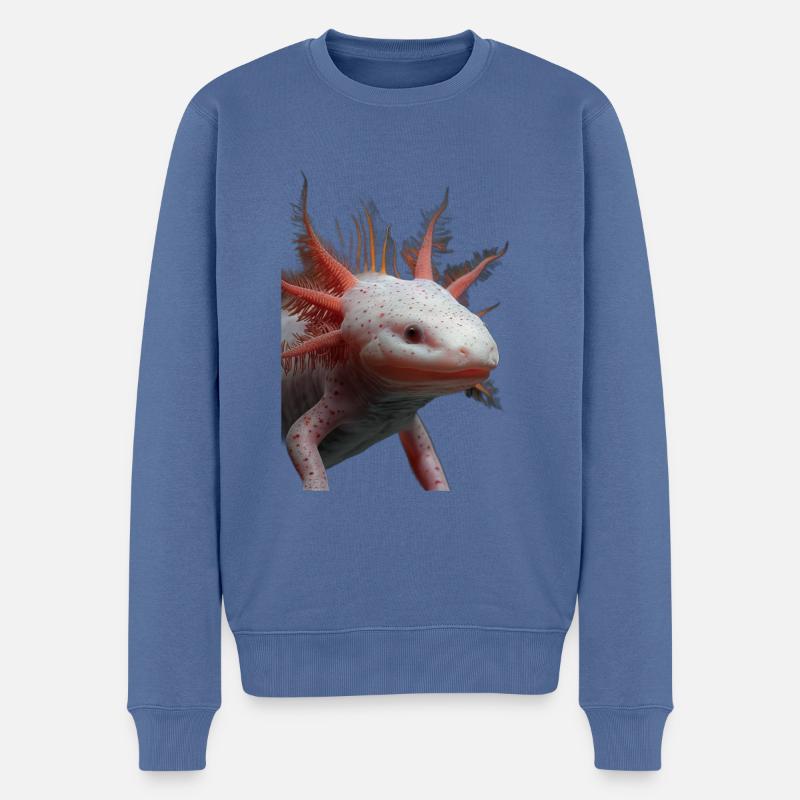 Axolotl - Männer Premium Bio Pullover - Taubenblau