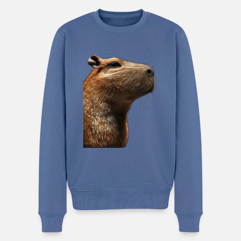 Wasserschwein - Männer Premium Bio Pullover - Taubenblau