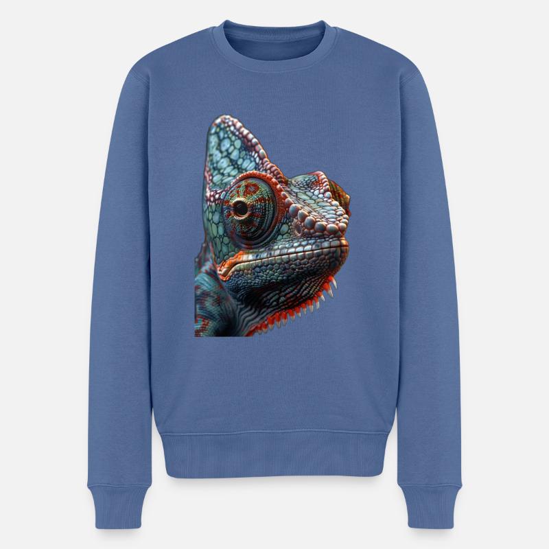 Chamäleon - Männer Premium Bio Pullover - Taubenblau